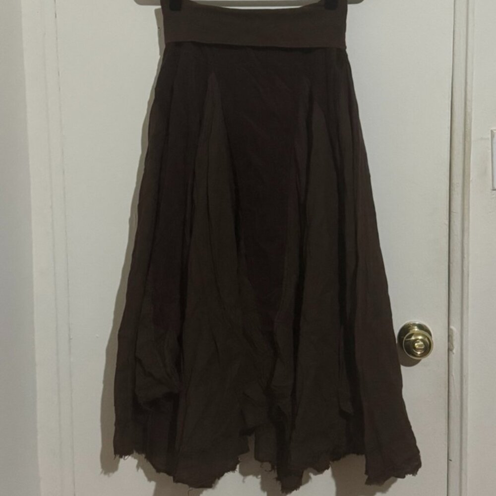 Hardtail Vintage Brown Long Foldover Skirt